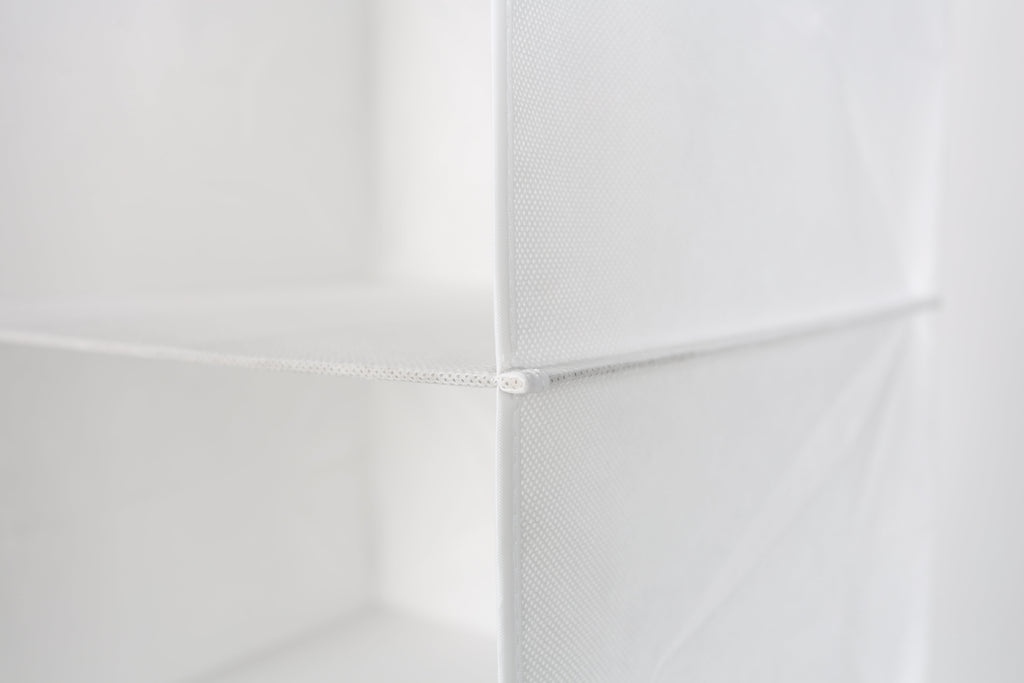 (3 Pack)  6 Shelf Non-Woven Hanging Closet Organizer Shelf Dividers, Arctic White