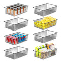 Simple Trending 8 Pack Large Wire Baskets for Organization Metal Pantry Storage Baskets for Cabinet Kitchen Garage Bathroom Black