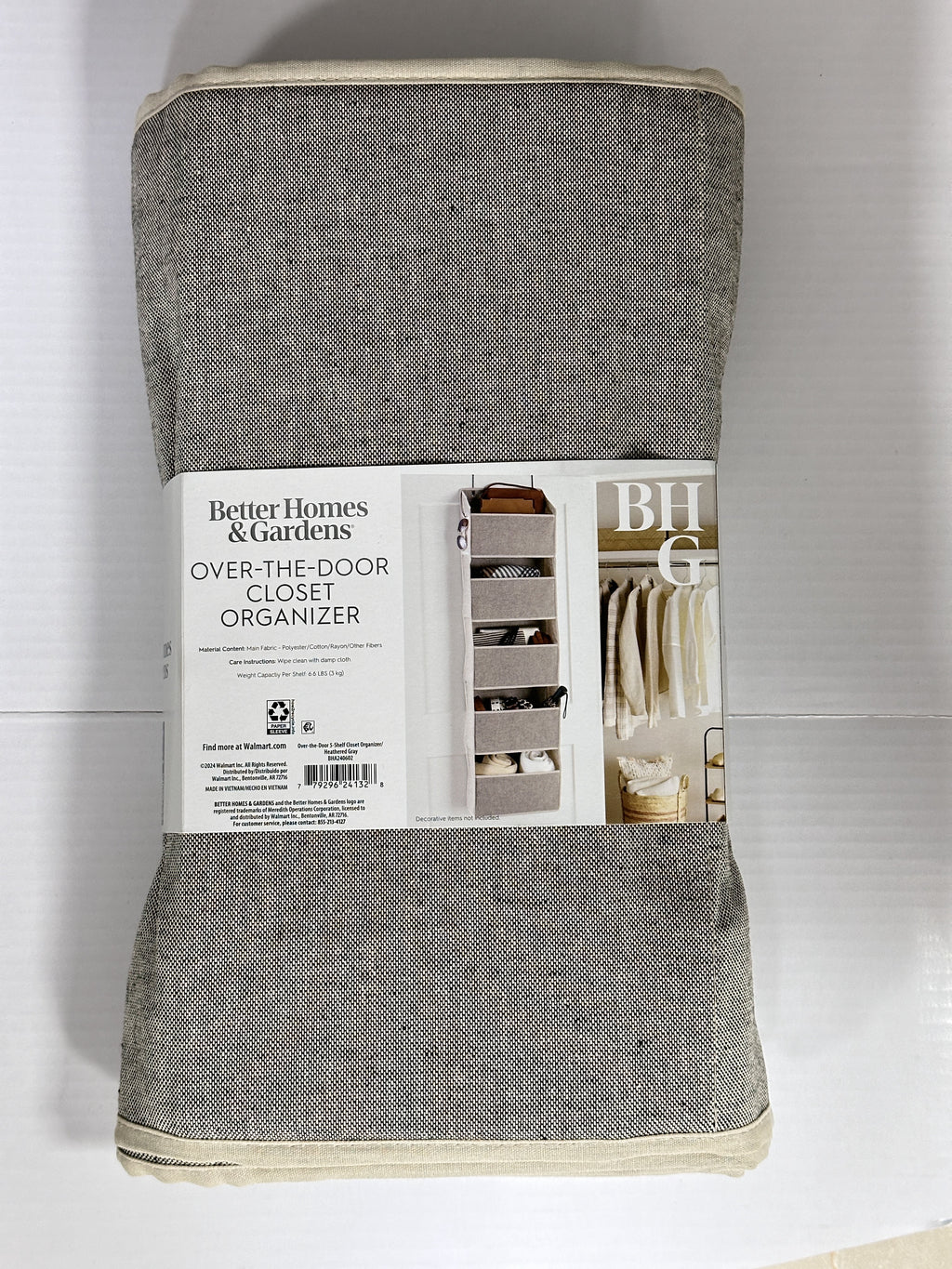 5 Tier over the Door Closet Organizer Shelf with Hooks