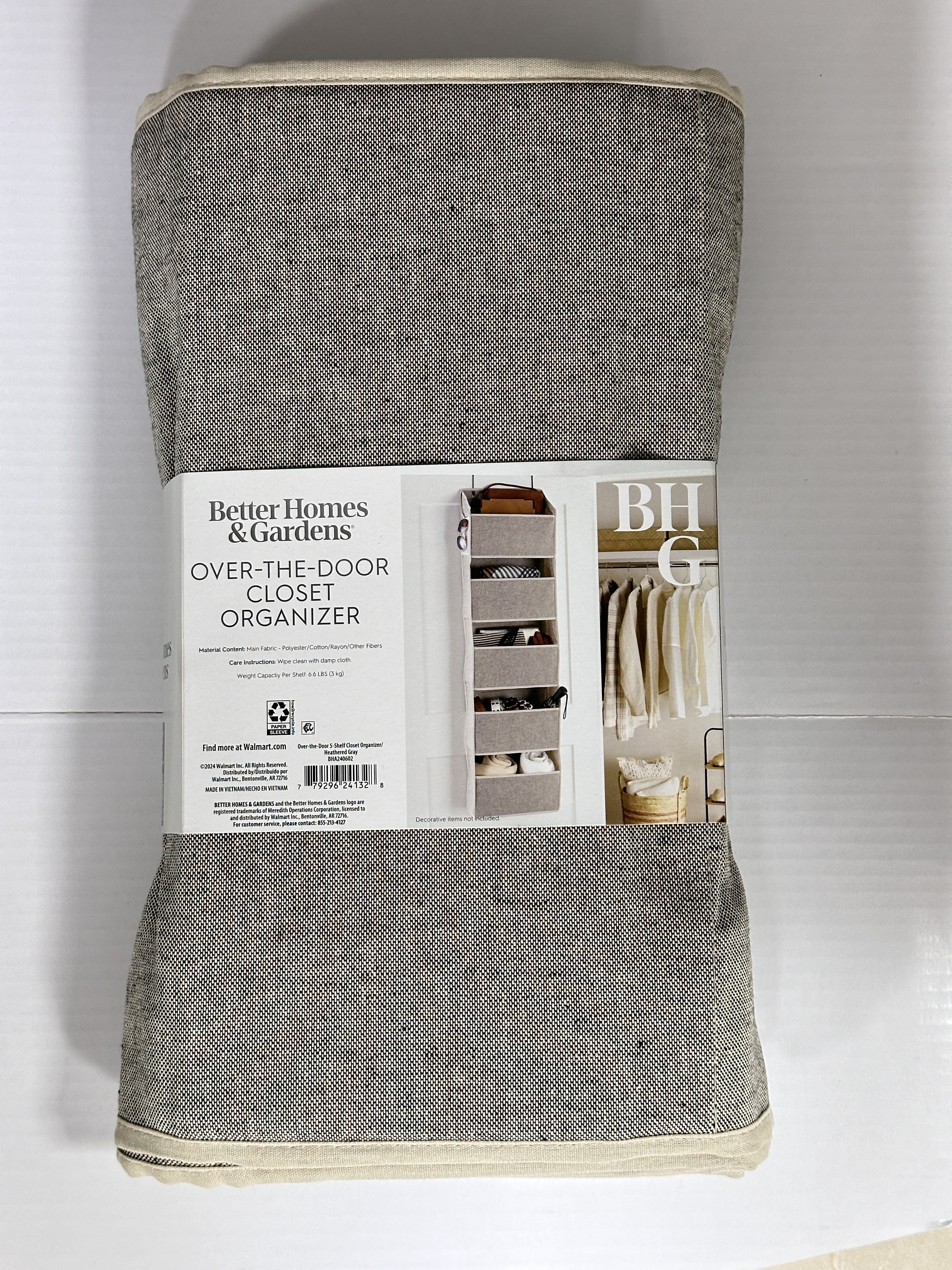 5 Tier over the Door Closet Organizer Shelf with Hooks