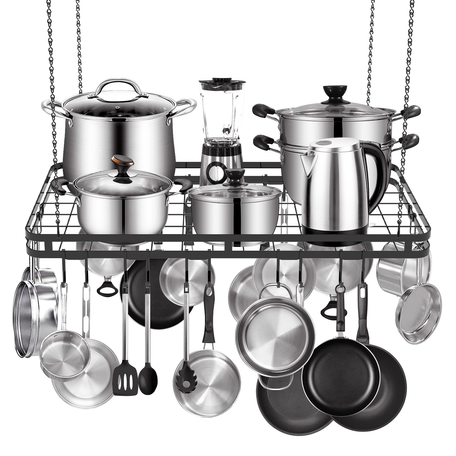 31.5" Ceiling Pot & Pan Rack with 12 Hooks