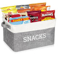 Foldable Fabric Snack Organizer Basket with Handles