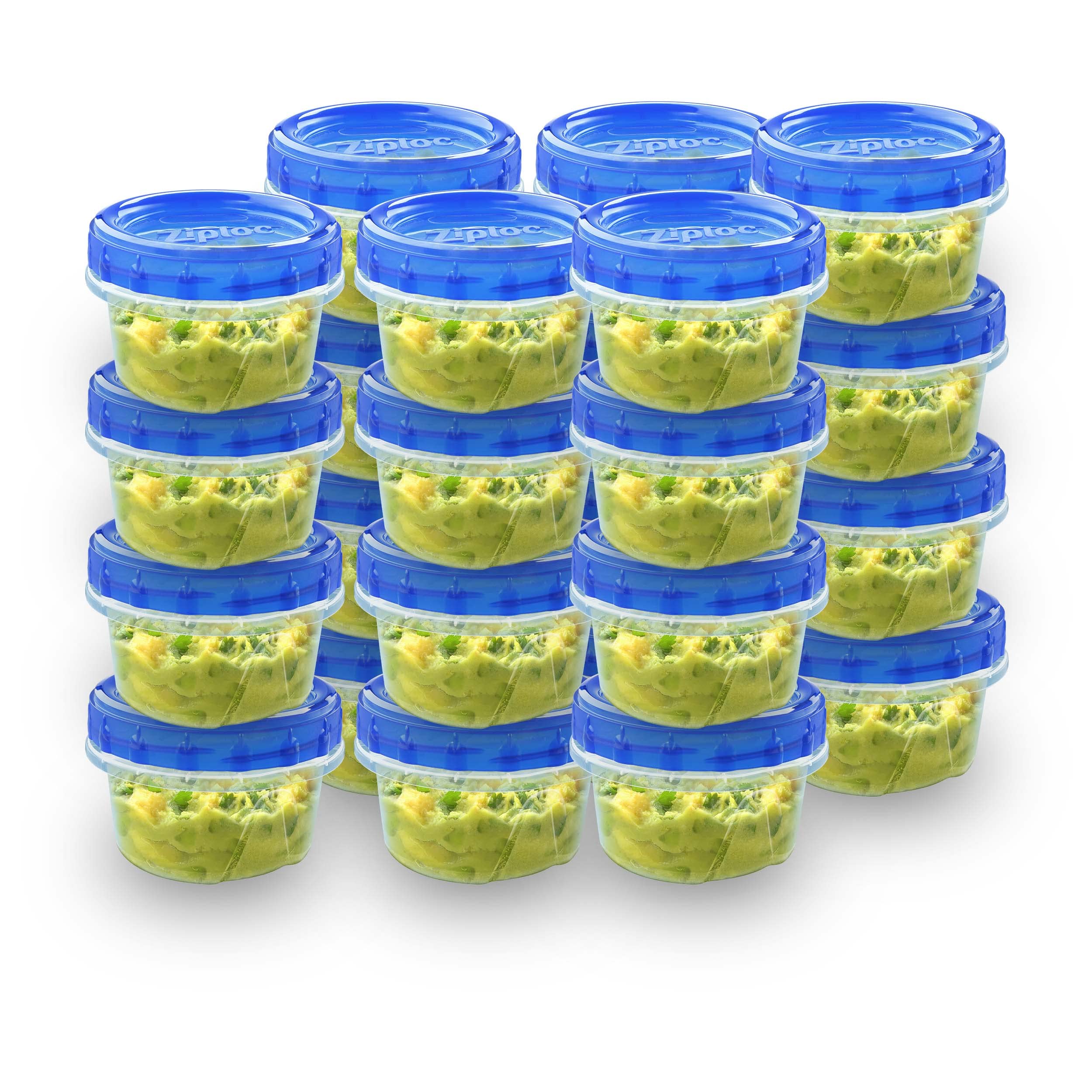 Ziploc Twist N Loc Food Storage Meal Prep Containers Reusable for Kitchen Organization Dishwasher Safe Mini Round 4 Count (Pack of 6)