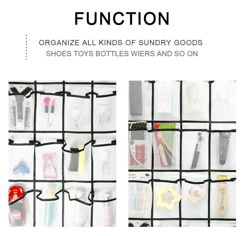 Clear Over The Door Shoe Organizer with 24 Fabric Pockets