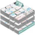 18 Pack Drawer Organizer Clothes-3 Sizes (L, M, S) Dresser Drawer Organizer-Baby Drawer Organizer for Nursery-Foldable Fabric Drawer Dividers for Underwear, Bedroom, Lingerie, Undies, Bra-Grey