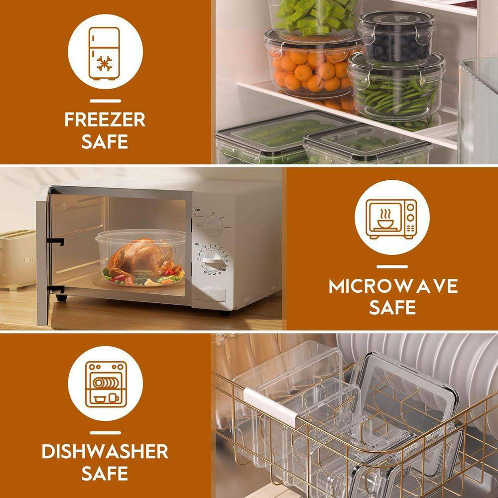20 Pack Airtight Food Storage Containers Set with Lids Bpa-Free Leak-Proof Kitchen Organization Meal Prep Containers