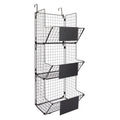 3-Tier Over-the-Door Wire Basket Organizer – Black
