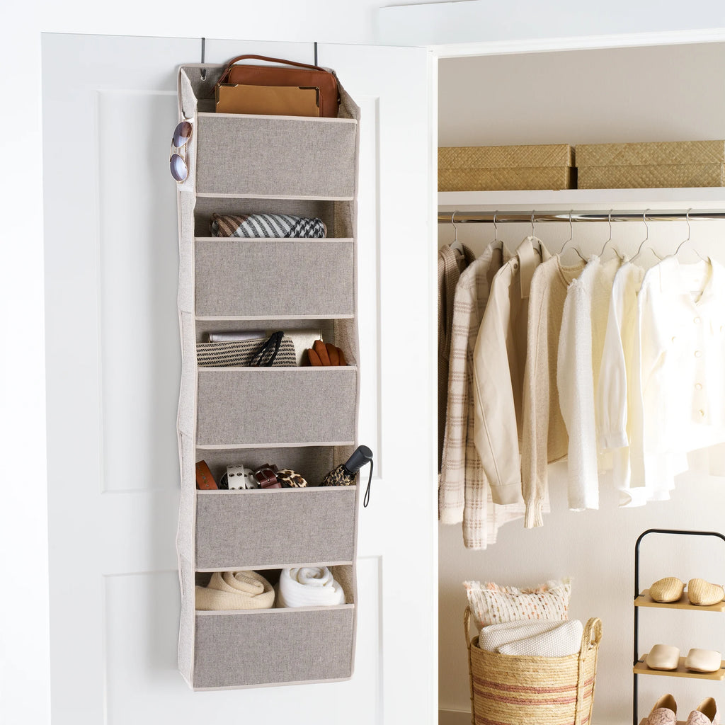 5 Tier over the Door Closet Organizer Shelf with Hooks