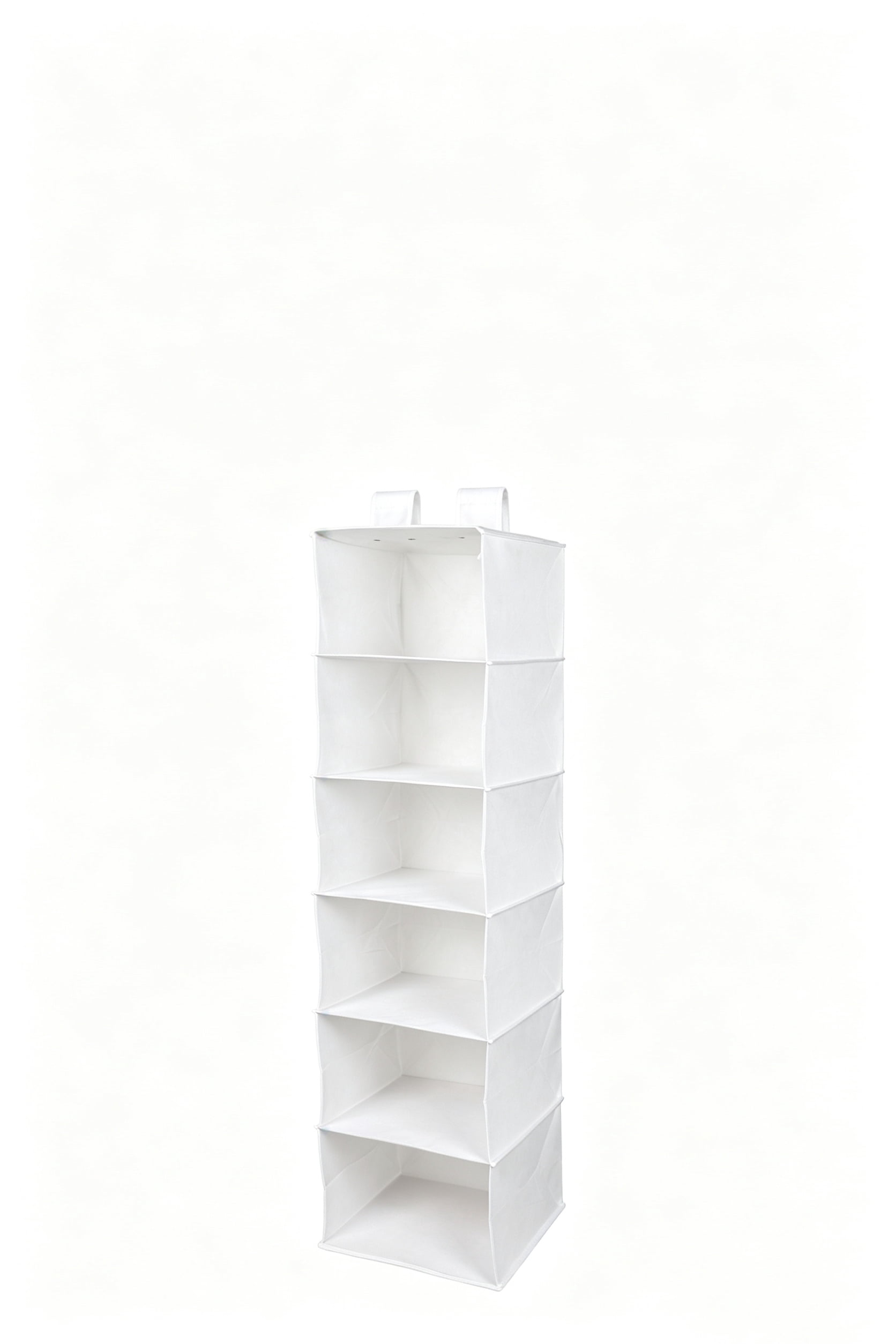 (3 Pack)  6 Shelf Non-Woven Hanging Closet Organizer Shelf Dividers, Arctic White