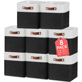 Fabric Storage Baskets with Handles – Set of 8 (12x12x12")