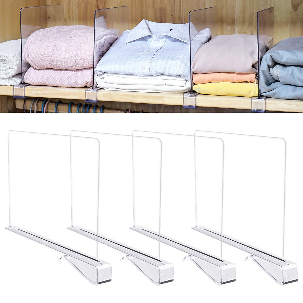 Acrylic Shelf Dividers for Closet Organization – Set of 4